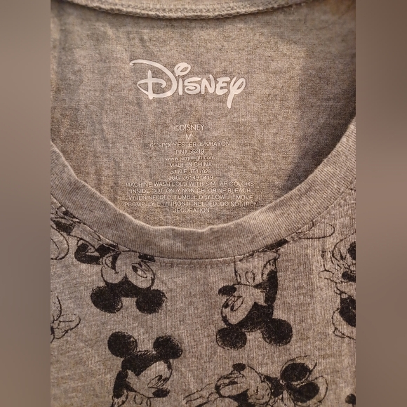 Disney Mickey & Minnie Mouse Short Sleeve T-Shirt Gray Size M - Picture 4 of 6